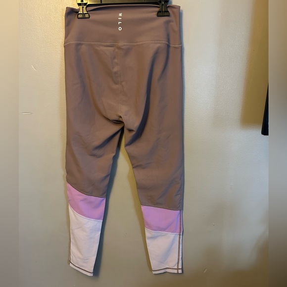 Wilo the Label leggings - mauve/purple colorblock ribbed high waisted 7/8 length - Picture 4 of 10